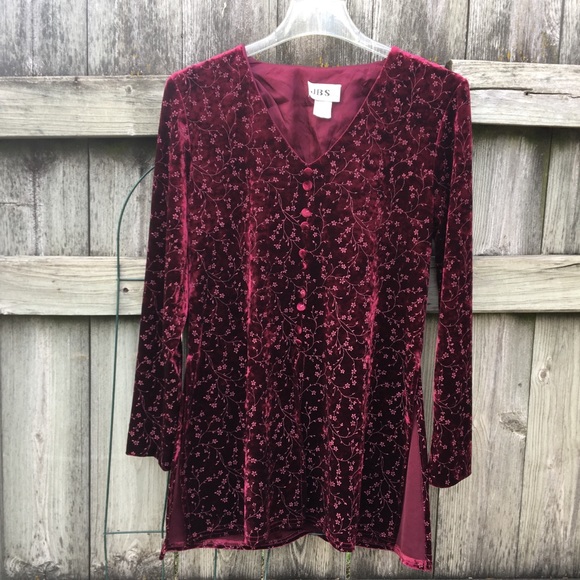 JBS Velveteen Burgundy Tunics Size 6